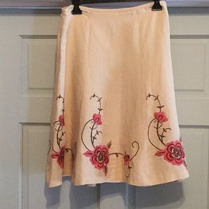 3 season linen, lined skirt